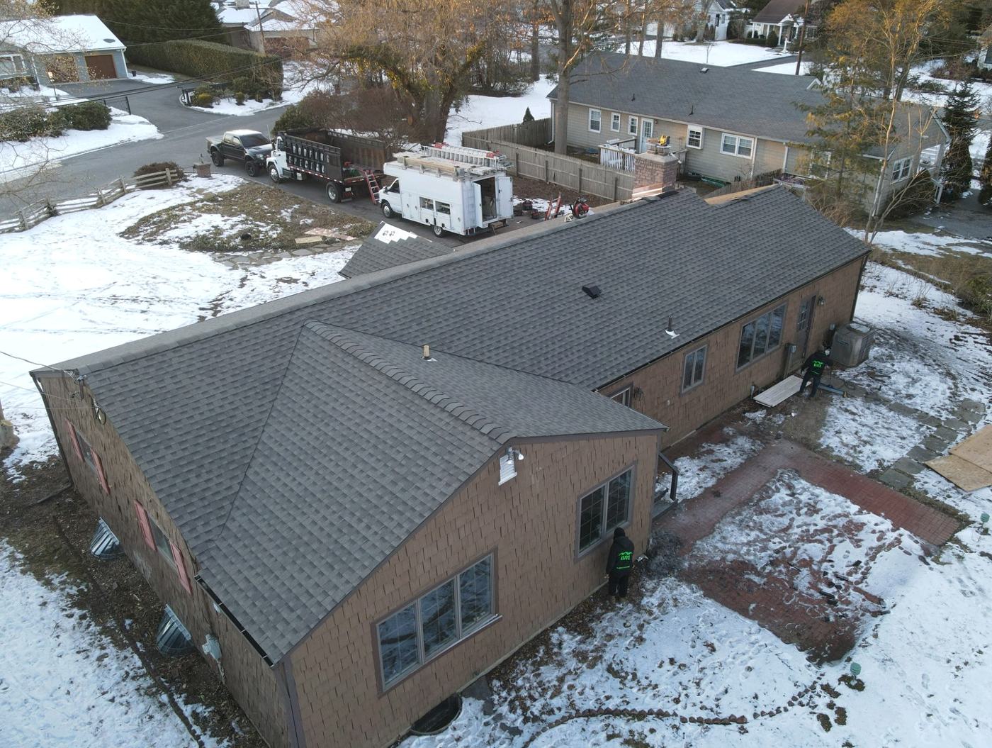 Completed ranch roof, rear elevation